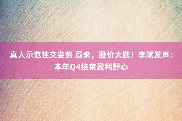 真人示范性交姿势 蔚来，股价大跌！李斌发声：本年Q4结束盈利野心
